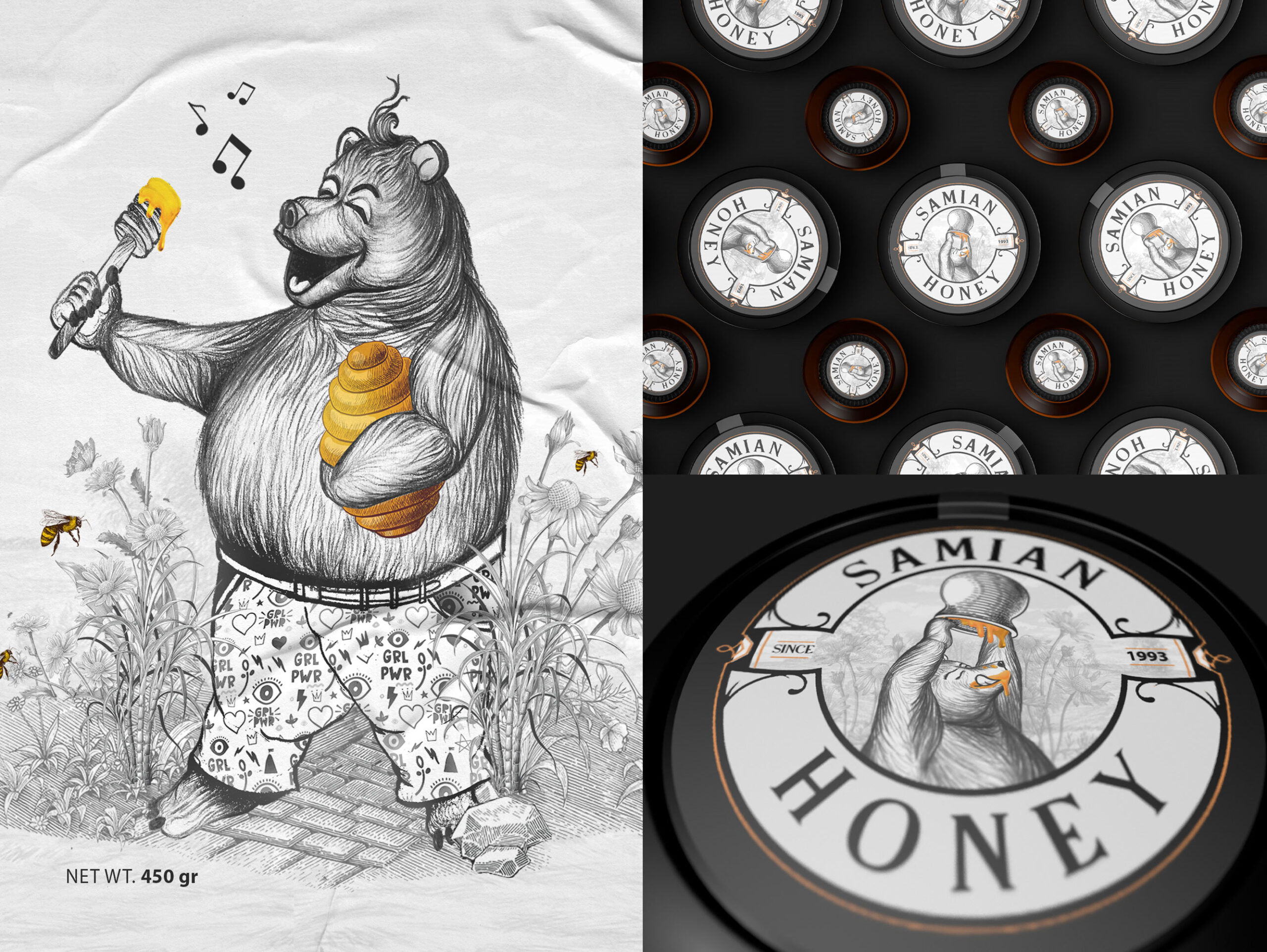 鉛筆素描畫(huà)的蜂蜜包裝設(shè)計(jì)與眾不同(圖8)