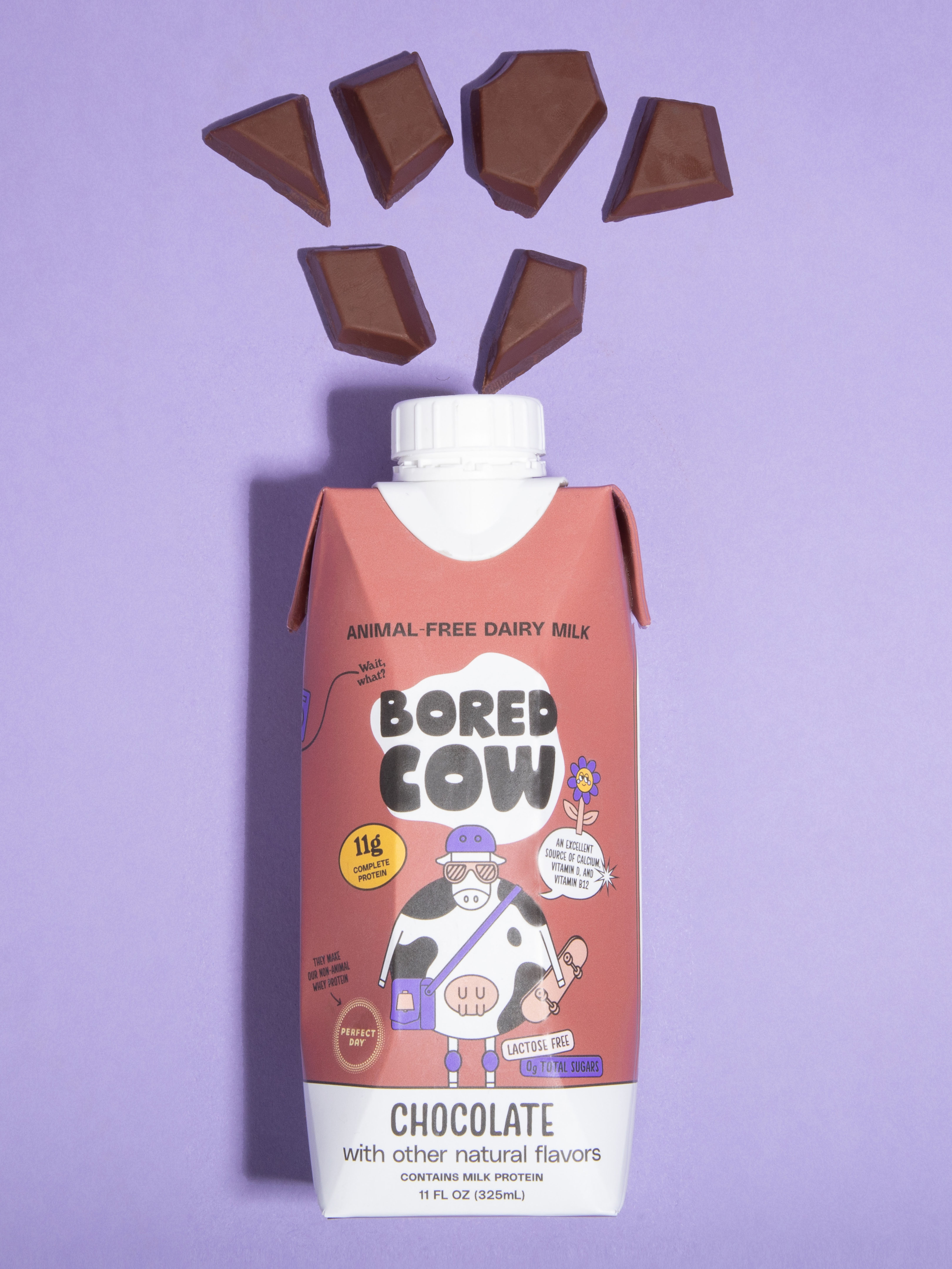 以漫畫風格呈現(xiàn)的牛奶包裝設(shè)計(圖3)