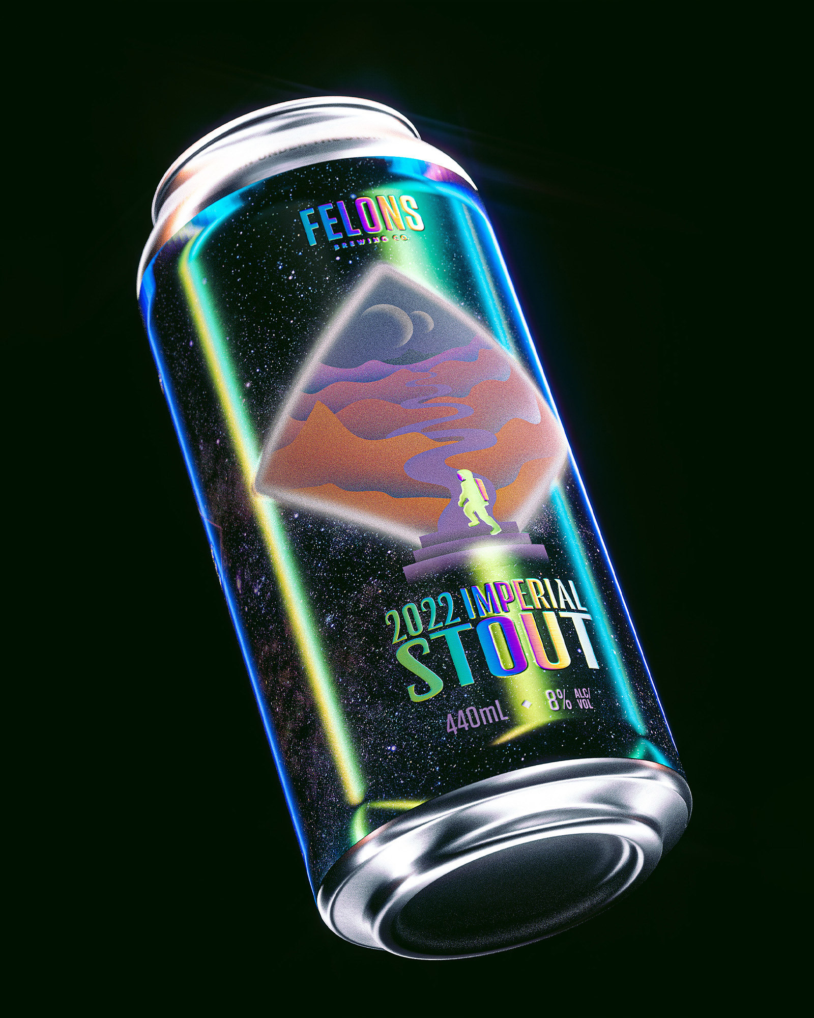 講述宇航員主角故事的啤酒包裝設(shè)計這樣做(圖3)