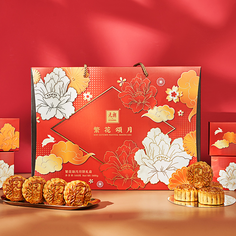 WING WAH 元朗榮華 繁華頌月廣式月餅禮盒 8餅4味 560g*10盒包裝禮盒產(chǎn)品包裝創(chuàng)意設(shè)計(jì)欣賞(圖2)