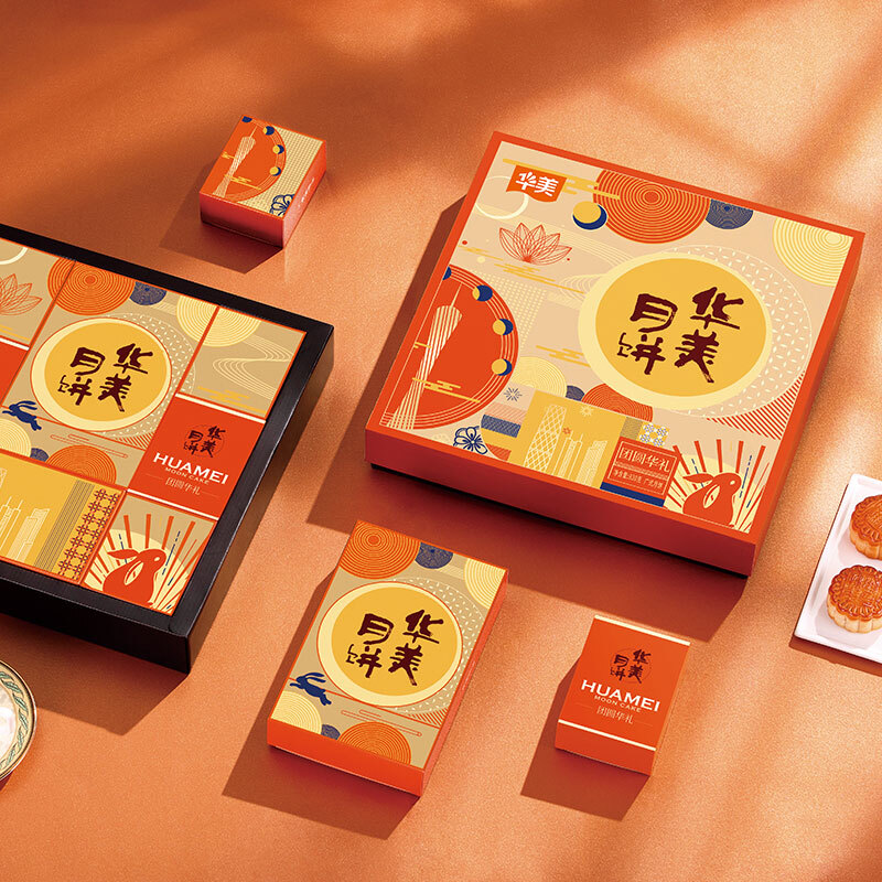 Huamei 華美 團(tuán)圓華禮中秋月餅禮盒 830g包裝禮盒產(chǎn)品包裝創(chuàng)意設(shè)計(jì)欣賞(圖4)