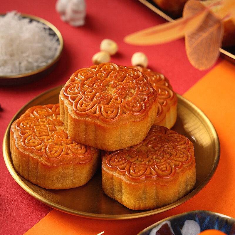 趣香 繽紛秋韻月餅 廣式月餅 4餅4味 600g 禮盒裝包裝禮盒產(chǎn)品包裝創(chuàng)意設(shè)計欣賞(圖5)