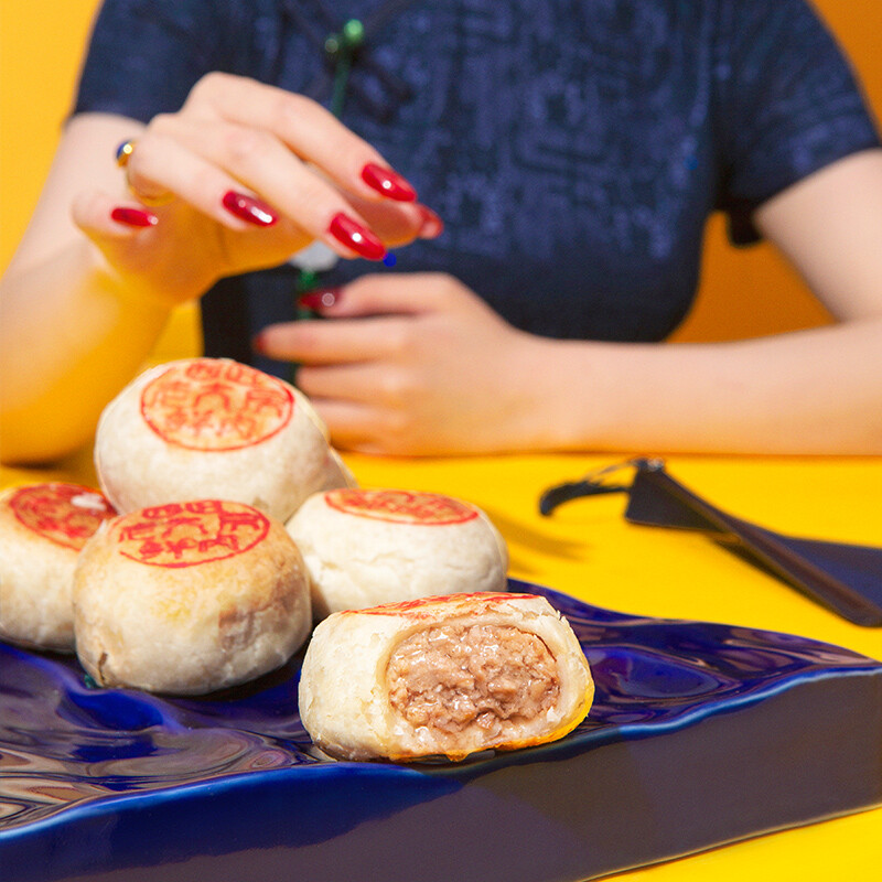 老大房 鮮肉月餅 260g 禮盒裝包裝禮盒產(chǎn)品包裝創(chuàng)意設計欣賞(圖5)