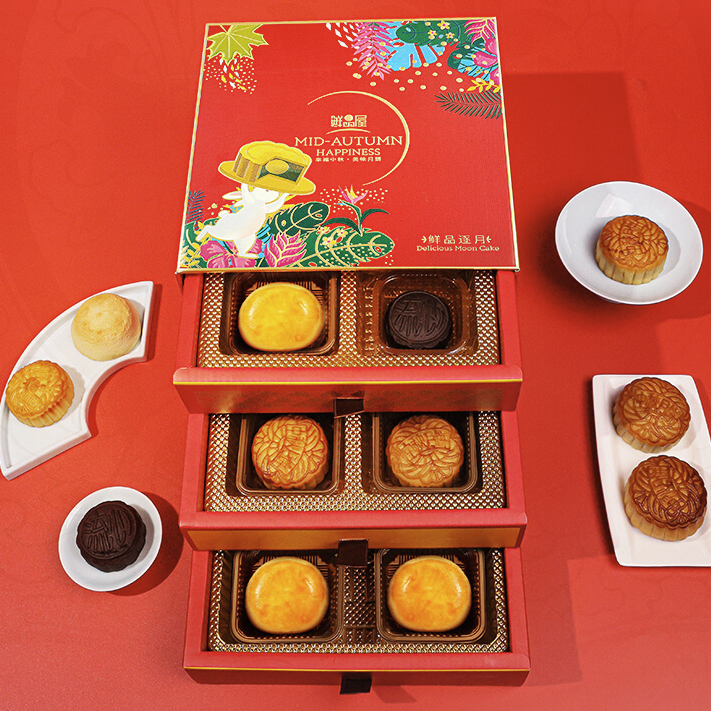 鮮品屋 鮮品逐月月餅 12餅9味 1kg 禮盒裝包裝禮盒產(chǎn)品包裝創(chuàng)意設(shè)計(jì)欣賞(圖3)