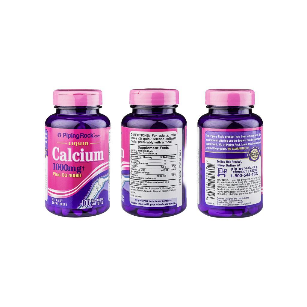 PipingRock 樸諾 液體鈣 100粒保健產(chǎn)品包裝創(chuàng)意設(shè)計欣賞(圖4)