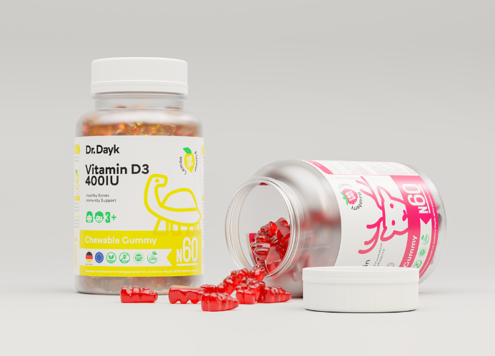 充滿活力個性的維生素橡皮糖包裝瓶設(shè)計欣賞(圖1)