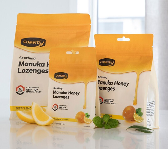 檸檬味蜂膠糖包裝袋設計怎么做好(圖1)