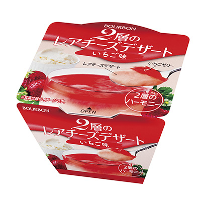 兩層稀有奶酪甜點(diǎn)草莓味波旁(圖1)