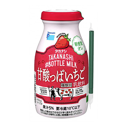 高田梨瓶牛奶酸甜草莓高田梨乳業(yè)乳相關(guān)飲料包裝設計(圖1)