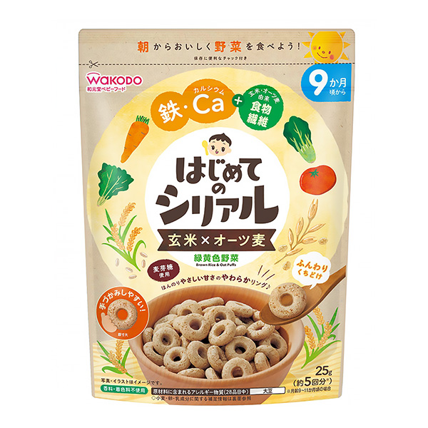 首次麥片糙米×燕麥綠黃色蔬菜朝日集團食品包裝設計欣賞(圖1)