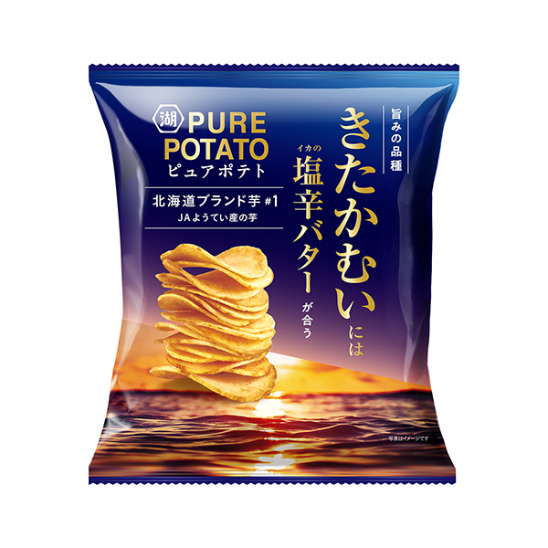 包裝設(shè)計(jì)欣賞純土豆北海道品牌芋頭＜去化咸黃油＞ (湖池屋) (圖1)